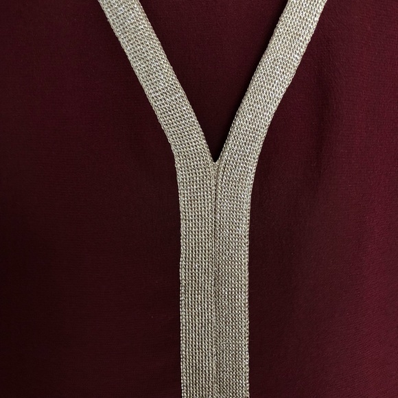 Massimo dutti burgundy short sleeve blouse - Picture 4 of 8